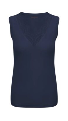 Triple Nine top cahsmere met kant blauw