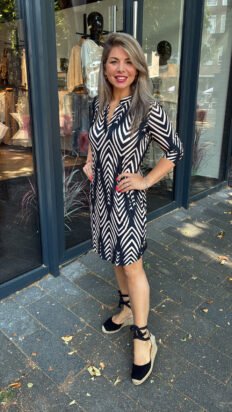 Angelle Milan jurk Veronica zwart/print