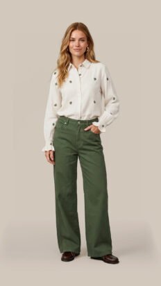C&S Lancy Blouse Beige/Groen