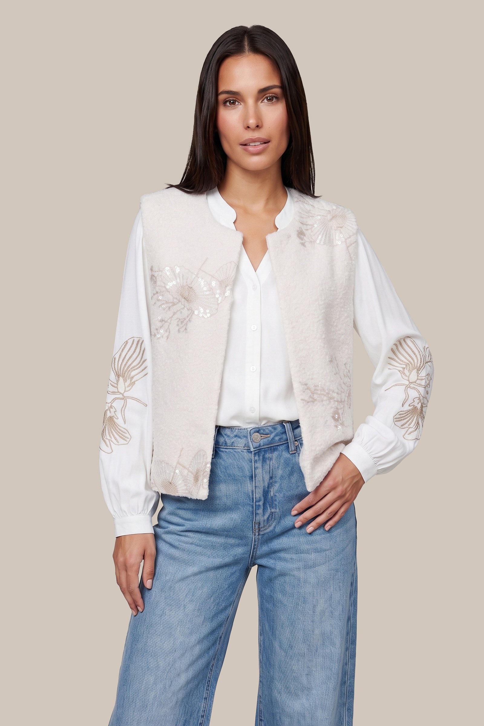 G-maxx Hekla Gillet Wool Wit - Afbeelding 2