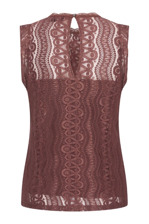 Mi Piaci Top Mouwloos Kant Mahogany - Afbeelding 2