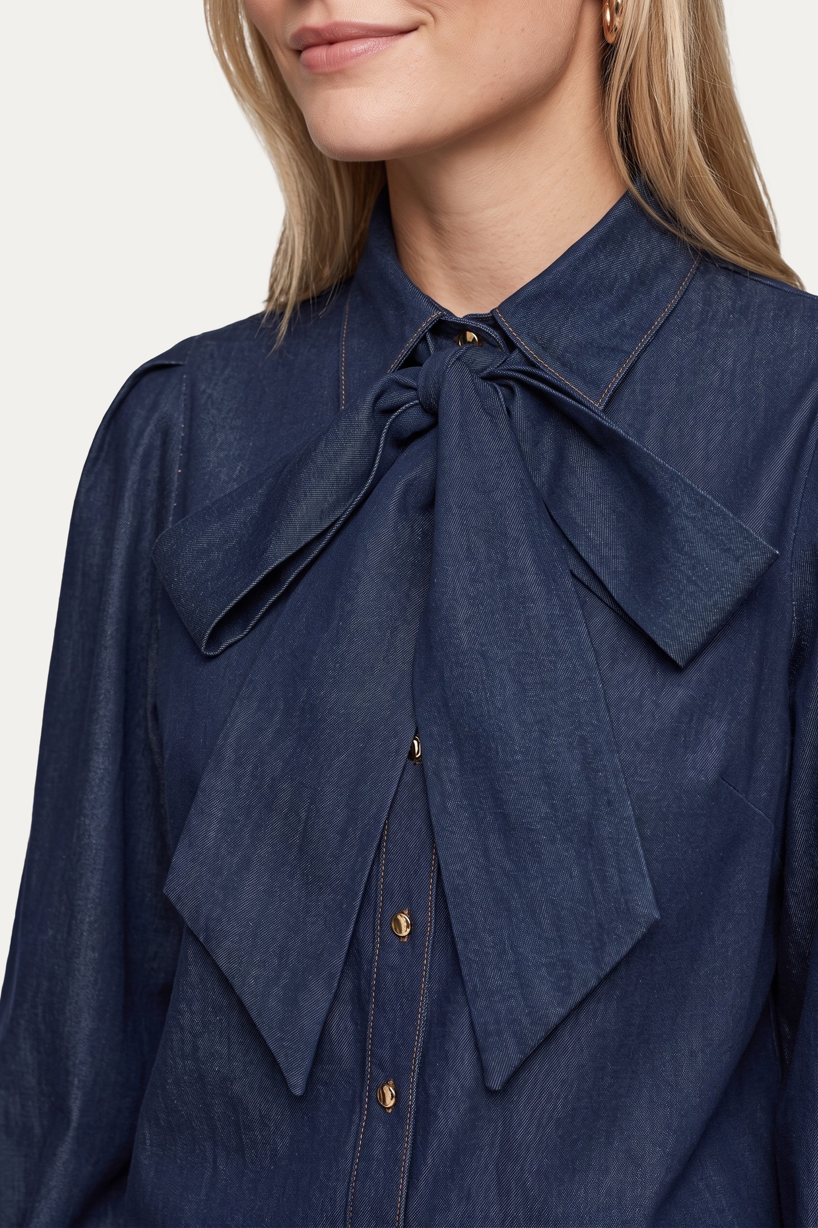 C&S Lissa blouse denim dark - Afbeelding 4