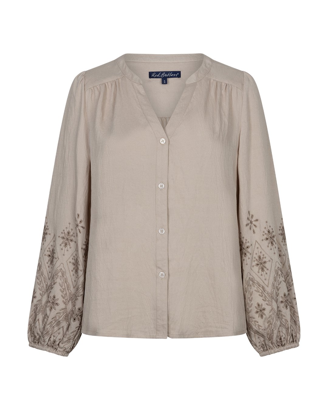 Red Button Blouse embroidery truffle
