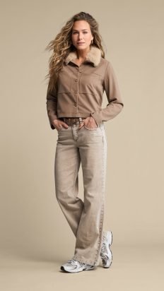 Red Button Colette truffle belt washed twill L33